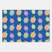 Kleurrijke Bright Spinning Star Dreidels Hanukkah Inpakpapier Vel (Voorkant 2)