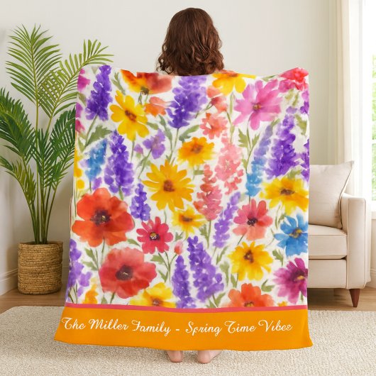 Kleurrijke Bright Summer bloementuin bloei Fleece Deken