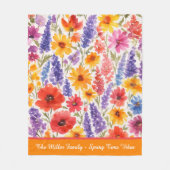 Kleurrijke Bright Summer bloementuin bloei Fleece Deken (Voorkant)