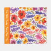 Kleurrijke Bright Summer bloementuin bloei Fleece Deken (Voorkant (Horizontaal))