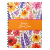 Kleurrijke Bright Summer bloementuin bloesem recep Notitieboek (Voorkant)