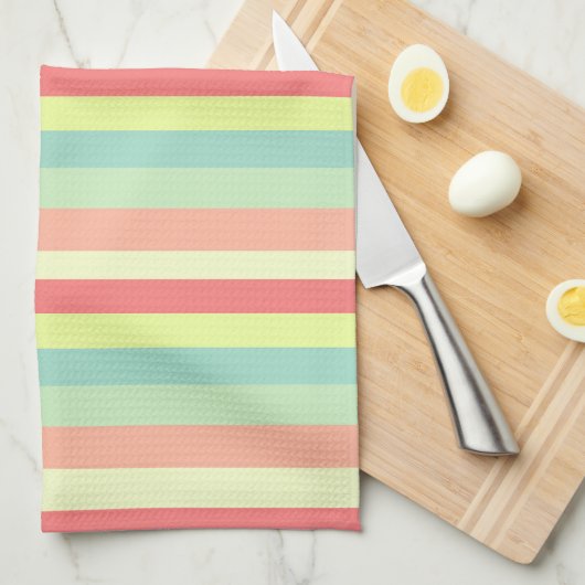 Kleurrijke Bright Summer Stripes Theedoek (Quarter Fold)