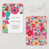 Kleurrijke Bright Wildflower Bridal Deel een recep Informatiekaartje (Voorkant / Achterkant)