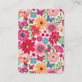 Kleurrijke Bright Wildflower Bridal Deel een recep Informatiekaartje (Achterkant)