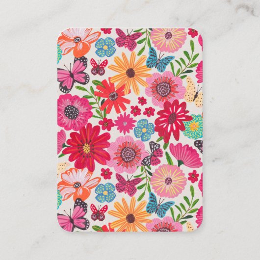 Kleurrijke Bright Wildflower Bridal Deel een recep Informatiekaartje (Achterkant)