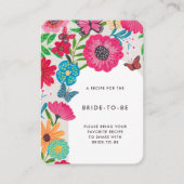 Kleurrijke Bright Wildflower Bridal Deel een recep Informatiekaartje (Voorkant)