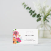 Kleurrijke Bright Wildflower Bridal Deel een recep Informatiekaartje (Staand voorkant)