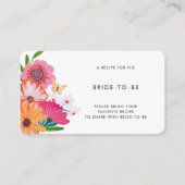 Kleurrijke Bright Wildflower Bridal Deel een recep Informatiekaartje (Voorkant)