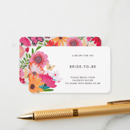 Kleurrijke Bright Wildflower Bridal Deel een recep Informatiekaartje