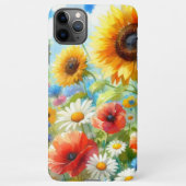 Kleurrijke Bright Wildflower Floral Waterverf Art iPhone Hoesje (Achterkant)