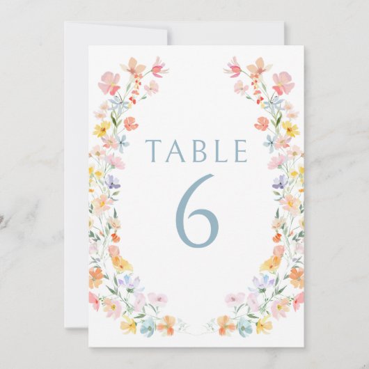 Kleurrijke Bright Wildflowers Spring Wedding Kaart (Voorkant)