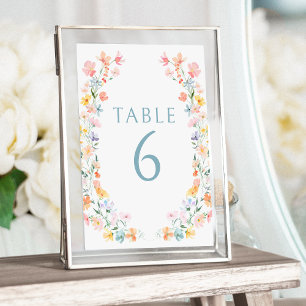 Kleurrijke Bright Wildflowers Spring Wedding Kaart