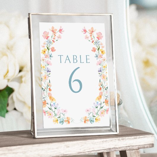 Kleurrijke Bright Wildflowers Spring Wedding Kaart