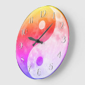 Kleurrijke Bright Yin Yang Moon Elegant Numbers Grote Klok (Hoek)