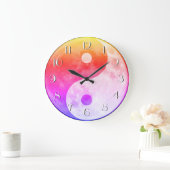 Kleurrijke Bright Yin Yang Moon Elegant Numbers Grote Klok (Huis)