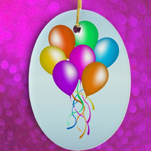 Kleurrijke bril van ballonnen keramisch ornament