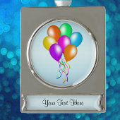 Kleurrijke bril van ballonnen verzilverd banner ornament