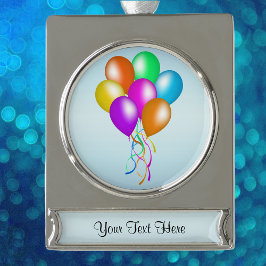 Kleurrijke bril van ballonnen verzilverd banner ornament