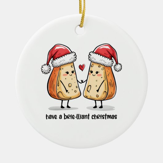 Kleurrijke Briljante Kerst Keramisch Ornament (Voorkant)