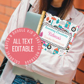 Kleurrijke bromfiets doedel patroon gepersonalisee notitieboek