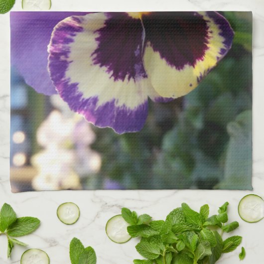 kleurrijke bron Pansy Theedoek (Gevouwen)