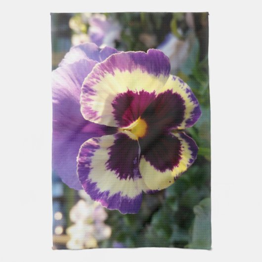 kleurrijke bron Pansy Theedoek (Verticaal)