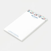 Kleurrijke bronbloemen patroon na de aantekeningen post-it® notes (Schuin)