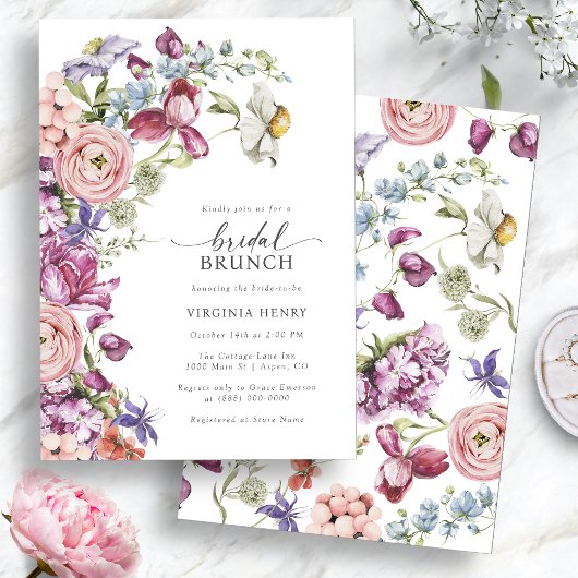Kleurrijke Bruidsbrunch Kaart