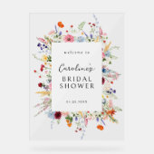 Kleurrijke Bruidsdouche met Wilde Bloemen Acryl Bord (Voorkant)