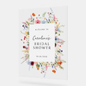 Kleurrijke Bruidsdouche met Wilde Bloemen Acryl Bord (Hoek)