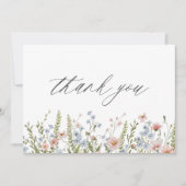 Kleurrijke Bruidsdouche met Wilde Bloemen Bedankkaart (Voorkant)