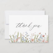 Kleurrijke Bruidsdouche met Wilde Bloemen Bedankkaart (Voorkant)