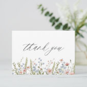 Kleurrijke Bruidsdouche met Wilde Bloemen Bedankkaart (Staand voorkant)
