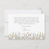 Kleurrijke Bruidsdouche met Wilde Bloemen Bedankkaart (Achterkant)