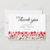 Kleurrijke Bruidsdouche met Wilde Bloemen: Dank je Kaart (Voorkant)