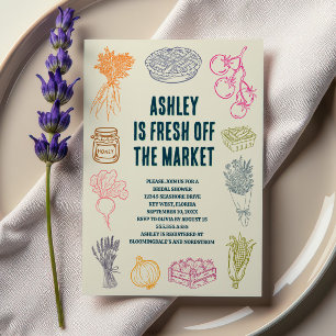 Kleurrijke Bruidsfeest 'Fresh Off the Market' Kaart