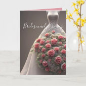 Kleurrijke bruiloft Floral Dress Vrijgezellenfeest Kaart (Gele Bloem)