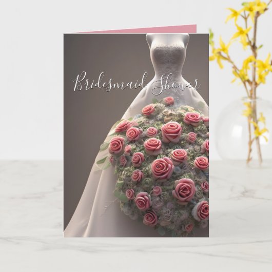 Kleurrijke bruiloft Floral Dress Vrijgezellenfeest Kaart (Gele Bloem)