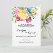 Kleurrijke bruiloft kaart (Staand voorkant)