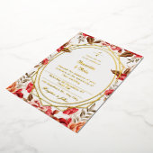 Kleurrijke bruiloft moderne botanische bloementuin folie uitnodiging (Gedraaid)