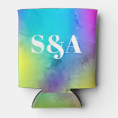 Kleurrijke Bruiloft Op Maat Blikjeskoeler (Voorkant)