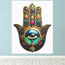 Kleurrijke Bruine Gouden Hamsa Regenboog Kleur Der