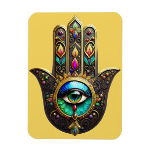 Kleurrijke Bruine Gouden Hamsa Regenboog Kleur Der Magneet
