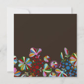 Kleurrijke Bruine Retro Bloem Verjaardag Uitnodige Kaart (Achterkant)