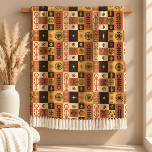 Kleurrijke Bruine Tribale Patroon Decorative Dekbe Fleece Deken