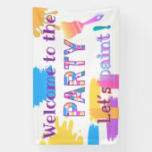 Kleurrijke Brush Lijnen verf partij banner (Verticaal)