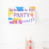 Kleurrijke Brush Lijnen verf partij banner (Insitu)