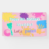 Kleurrijke Brush Lijnen verf partij banner - Klein (Horizontaal)