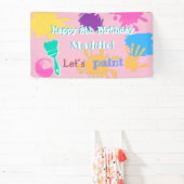 Kleurrijke Brush Lijnen verf partij banner - Klein (Insitu)