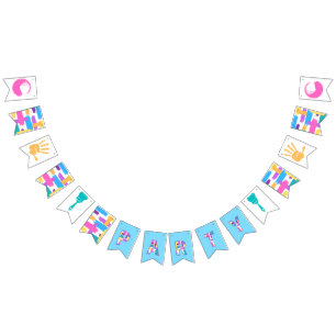 Kleurrijke Brush Lijnen verf partij bunting banner